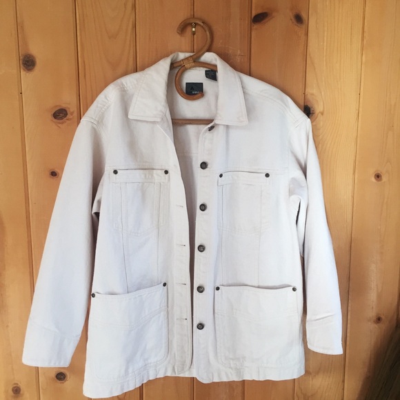 oversized cream denim jacket